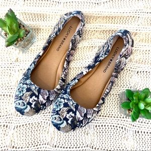 {Lucky Brand} Emmie Floral Ballet Flats Elastic